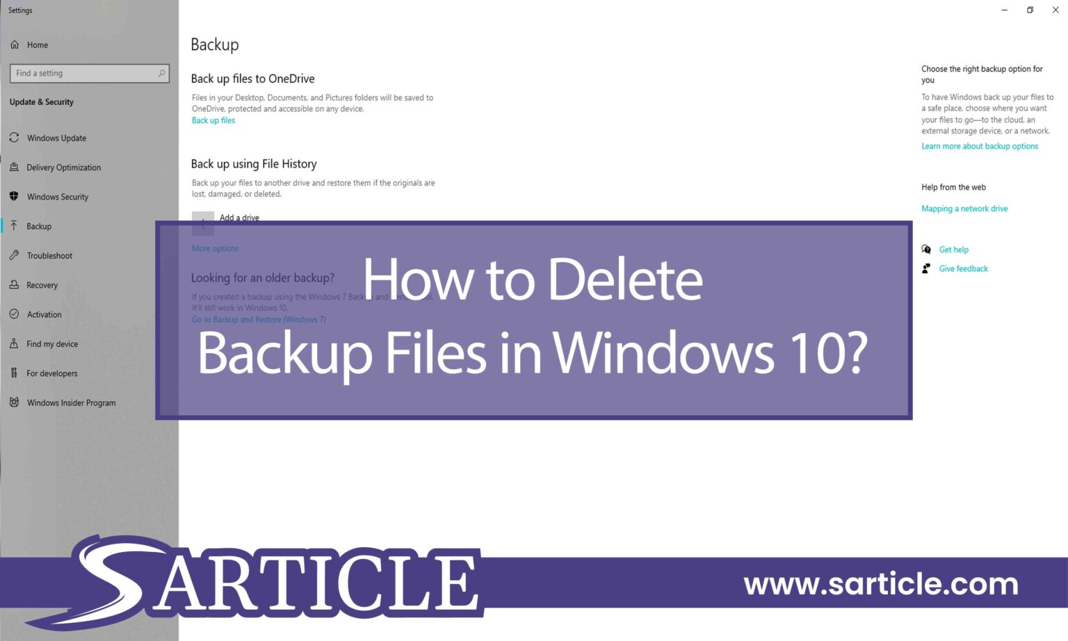 How to Delete Backup Files in Windows 10