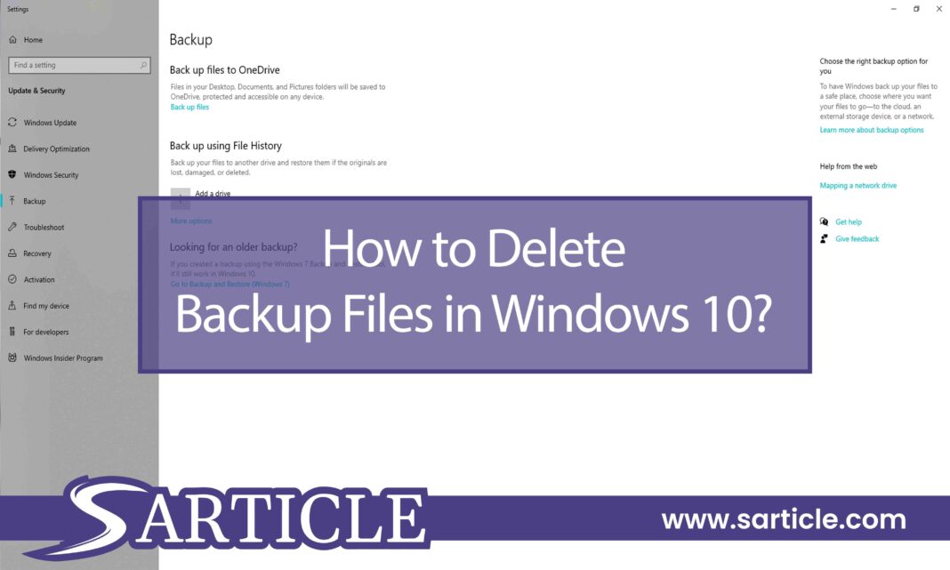 How to Delete Backup Files in Windows 10