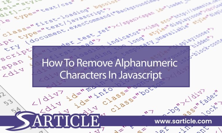 How To Remove Alphanumeric Characters In Javascript